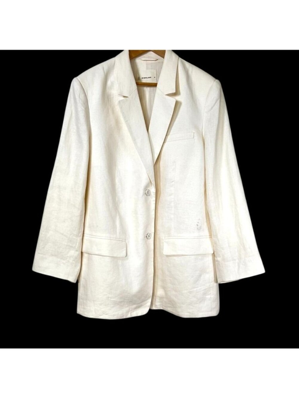 Everlane Linen Oversized Boxy Blazer Ivory European Flax Jacket 16 Quiet Luxury
